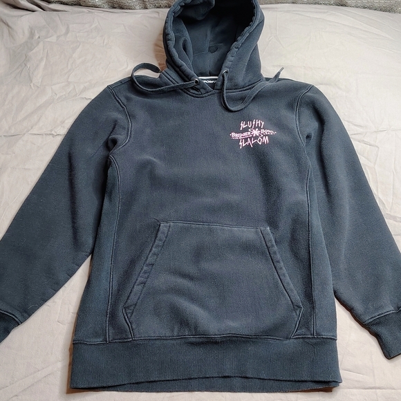 Bridger Bowl Slushy Slalom Hoodie Womens Size Large Black Cotton Heavyweight - Picture 1 of 11